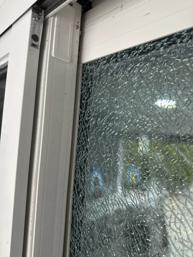 Clean smooth sliding door track after repair